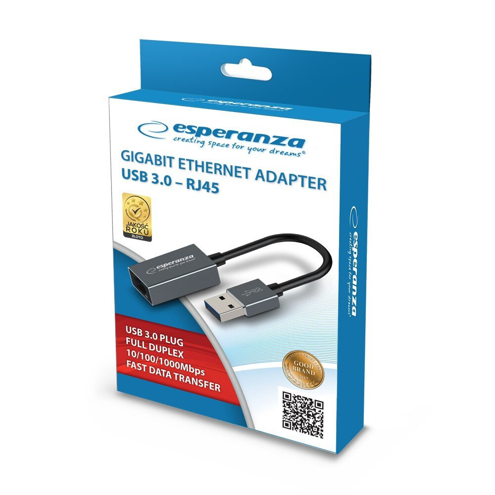 Esperanza ENA101 USB Αντάπτορας Δικτύου για Ενσύρματη σύνδεση Gigabit Ethernet - Image 2