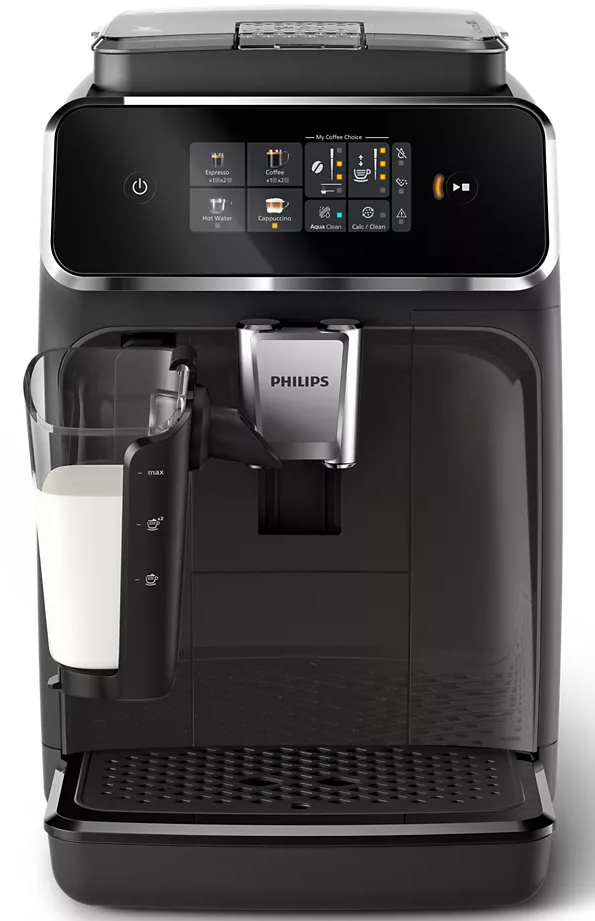 Philips Series 2300 Αυτόματη Μηχανή Espresso 1500W Πίεσης 15bar για Cappuccino με Μύλο Άλεσης Μαύρη