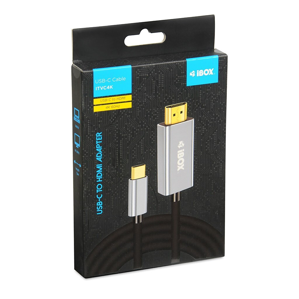 iBox HDMI 2.0 HDMI male - USB-C male 1.8m Μαύρο (ITVC4K) - Image 3