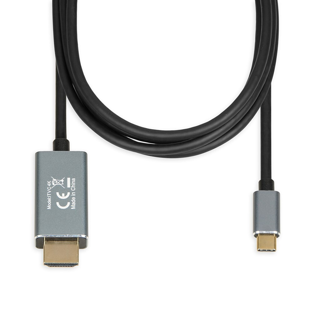 iBox HDMI 2.0 HDMI male - USB-C male 1.8m Μαύρο (ITVC4K) - Image 4