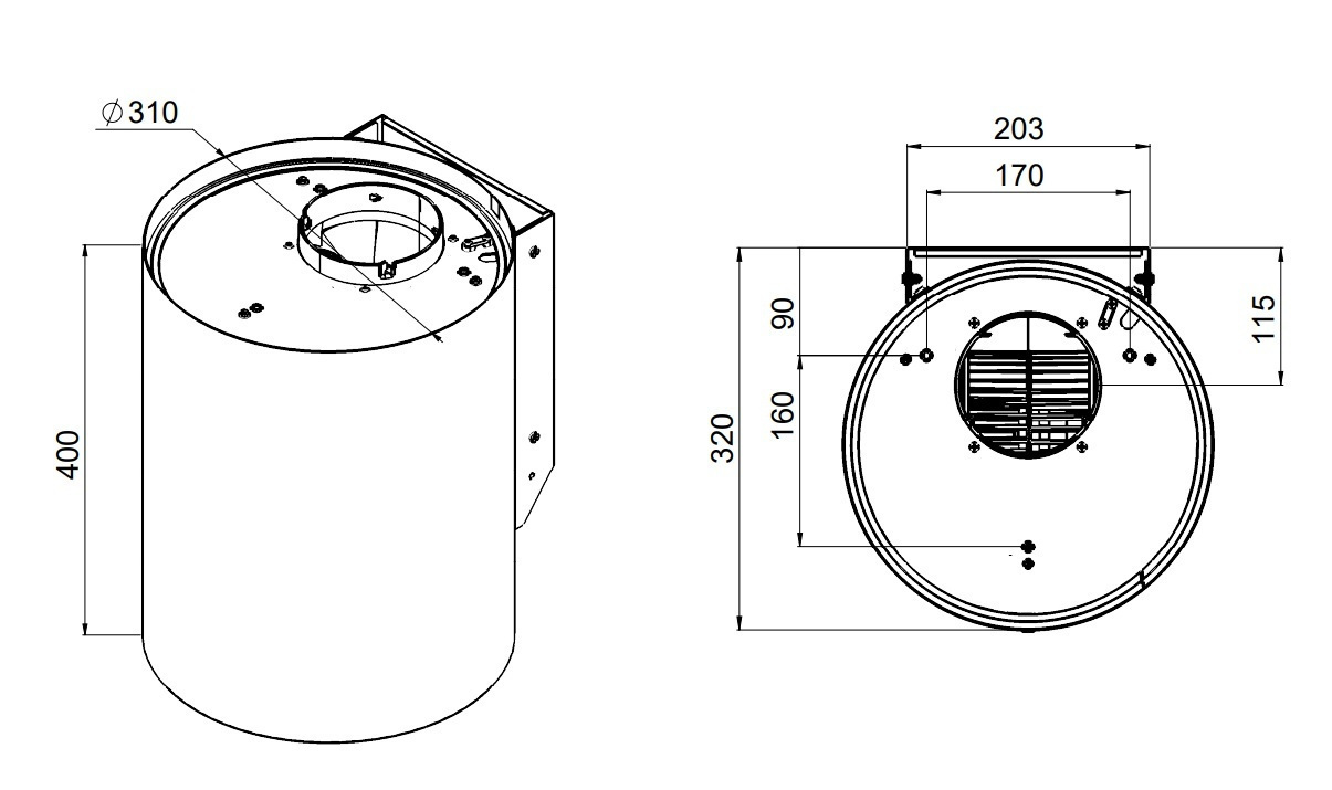 Maan Elba Mini WPB 431 Απορροφητήρας Νησίδα 31cm Κίτρινος - Image 4