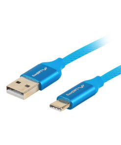 Alternative view of Lanberg Premium QC Braided USB 3.0 Cable USB-C male - USB-A Μπλε 0.5m (CA-USBO-22CU-0005-BL)