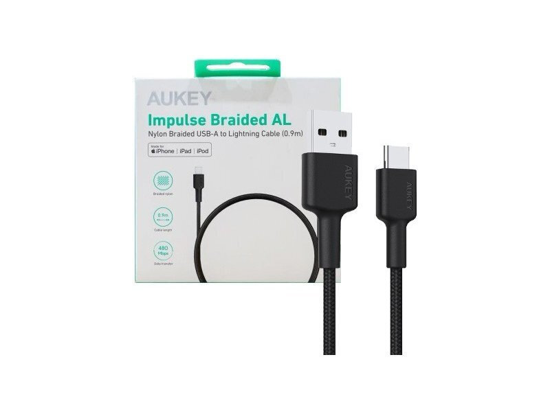 Aukey USB 2.0 USB-C male - USB-A 0.9m (AKAUKKUCBCD30BL) - Image 2