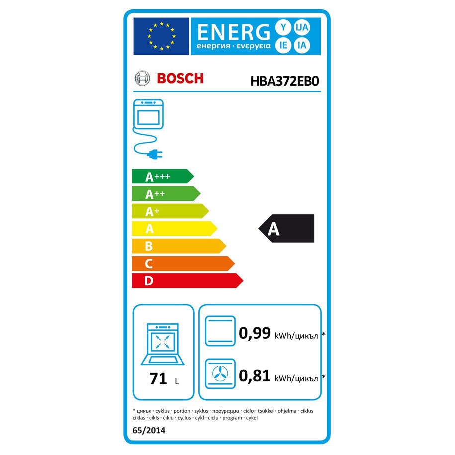 Bosch HBA372EB0 Φούρνος άνω Πάγκου 71lt Π59.4εκ. Μαύρος - Image 6