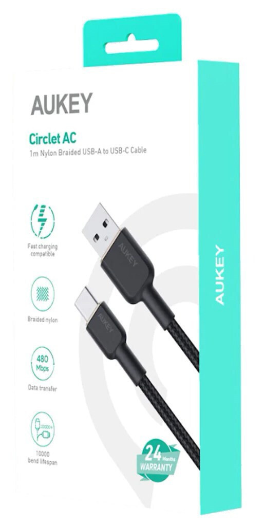 Aukey CB-NAC1 USB 2.0 USB-C male - USB-A 60W 1m - Image 5
