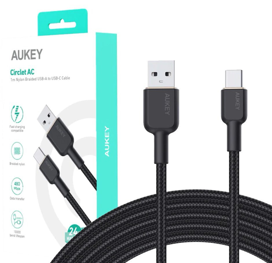 Aukey CB-NAC1 USB 2.0 USB-C male - USB-A 60W 1m - Image 4