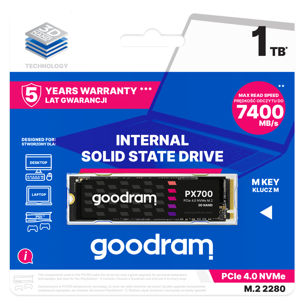 GoodRAM PX700 SSD 1TB M.2 NVMe PCI Express 4.0 SSDPR-PX700-01T-80 - Image 2