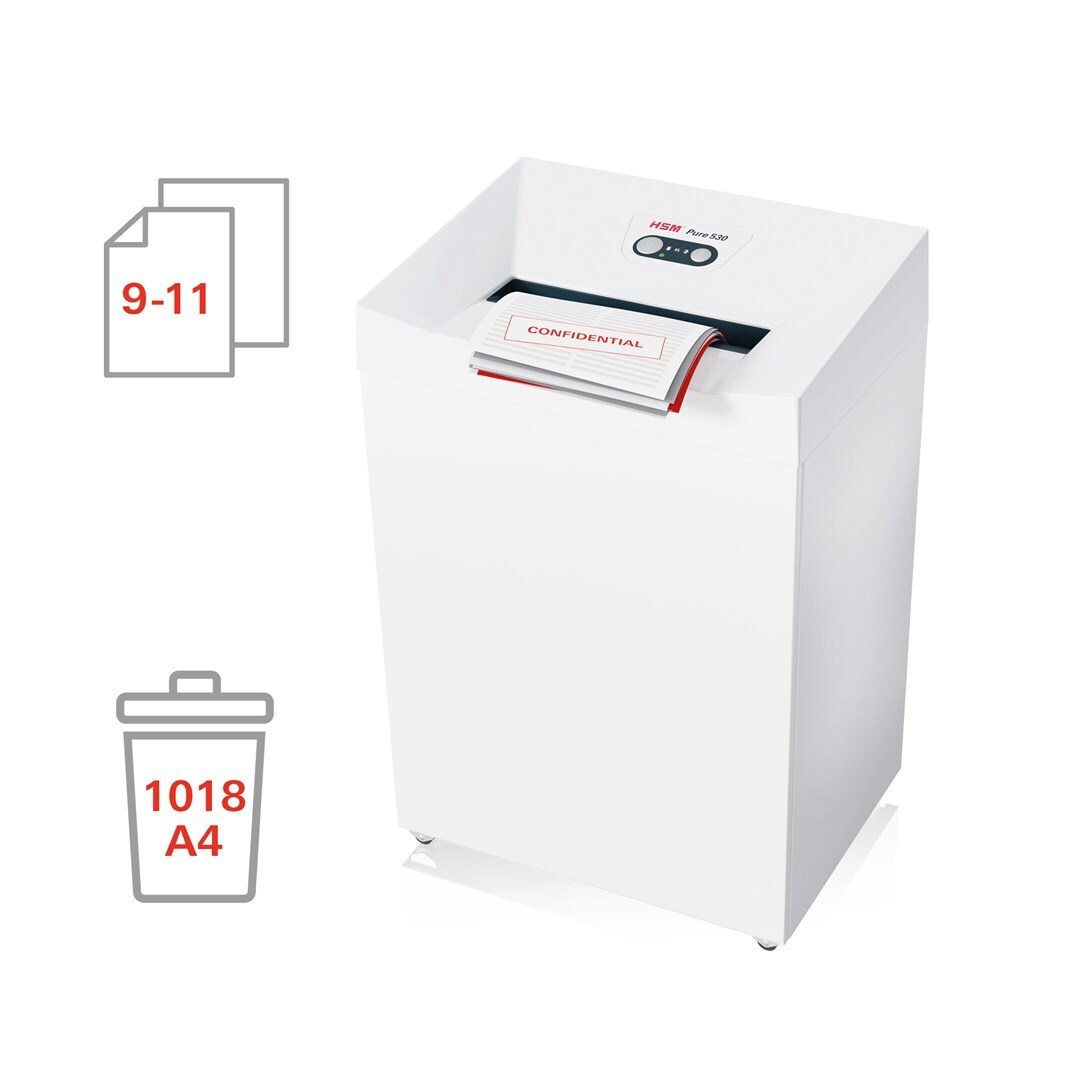 HSM Καταστροφέας Εγγράφων Pure 530 11 Φύλλων με Κάδο 80lt - Image 4
