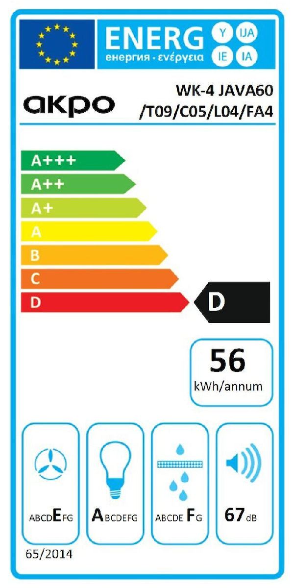 Akpo WK-4 Java Eco Καμινάδα 60cm Μαύρη - Image 3