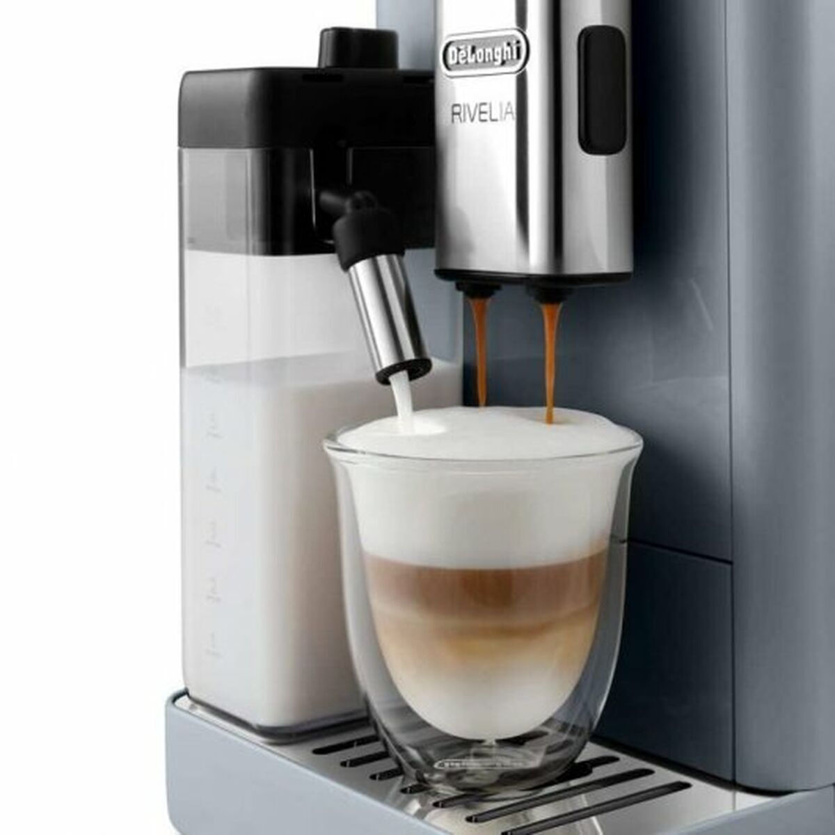 De'Longhi Rivelia Αυτόματη Μηχανή Espresso 1450W Πίεσης 19bar για Cappuccino με Μύλο Άλεσης Γκρι - Image 4