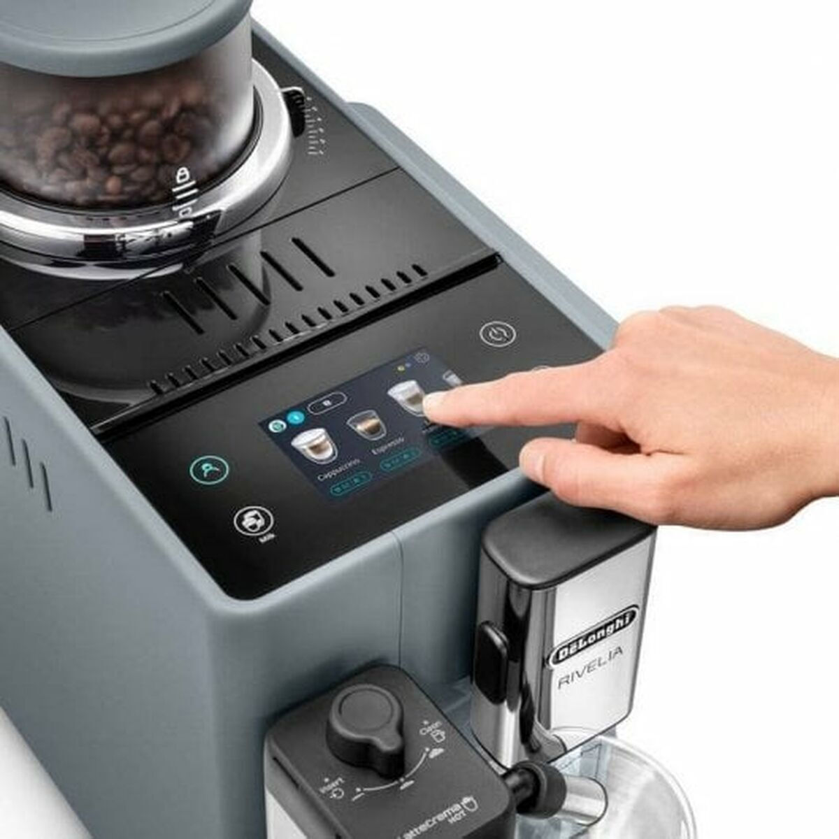 De'Longhi Rivelia Αυτόματη Μηχανή Espresso 1450W Πίεσης 19bar για Cappuccino με Μύλο Άλεσης Γκρι - Image 5