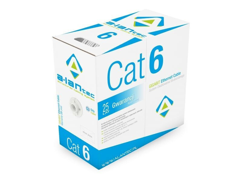 A-LAN U/UTP Cat.6 Καλώδιο Δικτύου Ethernet χωρίς ακροδέκτες 305m Γκρι 1τμχ