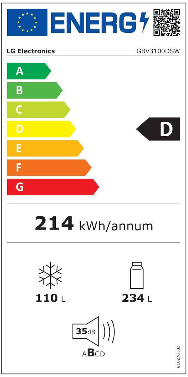 LG Ψυγειοκαταψύκτης 344lt Total NoFrost Λευκός GBV3100DSW - Image 7