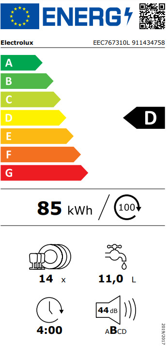 Electrolux Πλήρως Εντοιχιζόμενο για 14 Σερβίτσια Π60xY82εκ. EEC767310L - Image 7