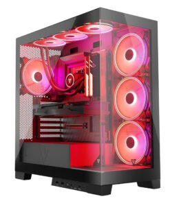 Modecom Volcano Space Apex ARGB Midi Tower Κουτί Υπολογιστή με Πλαϊνό Παράθυρο Μαύρο