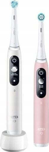 Oral-B iO Series 6 Ηλεκτρική Οδοντόβουρτσα με Χρονομετρητή και Αισθητήρα Πίεσης Duo Pack White/Pink