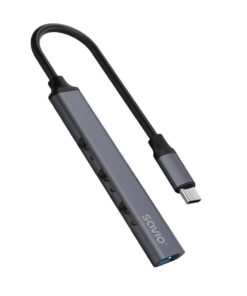 Alternative view of Savio Hub 4 Θυρών με σύνδεση USB-C