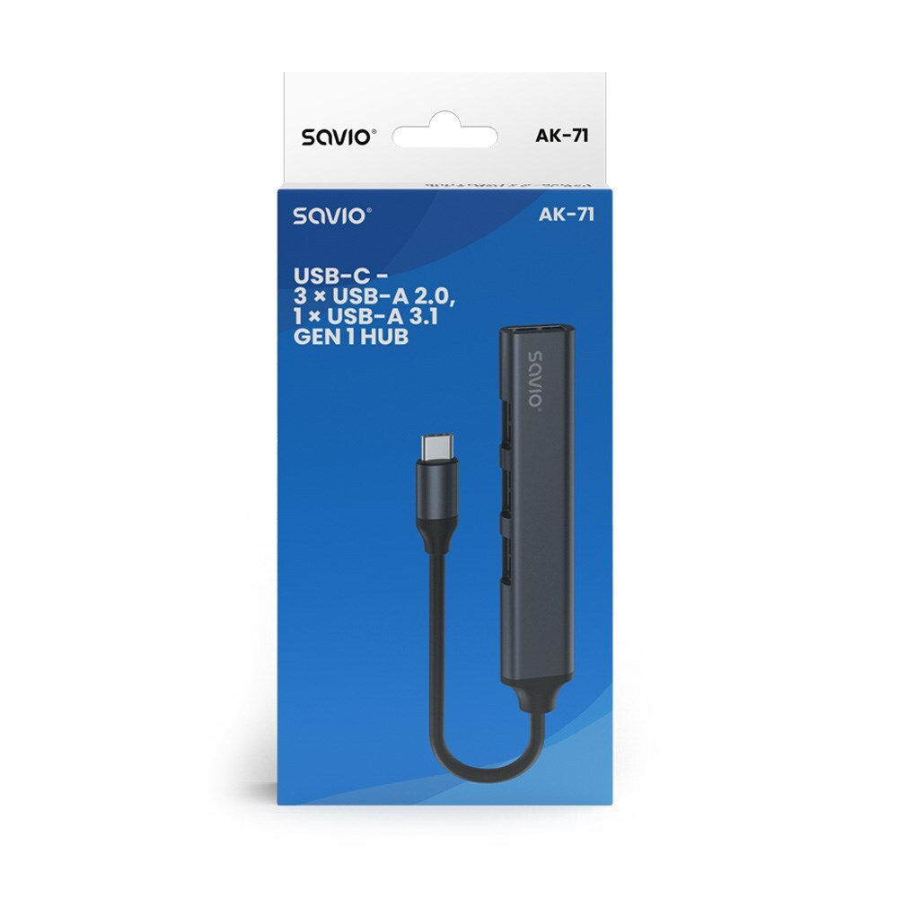 Savio Hub 4 Θυρών με σύνδεση USB-C - Image 3