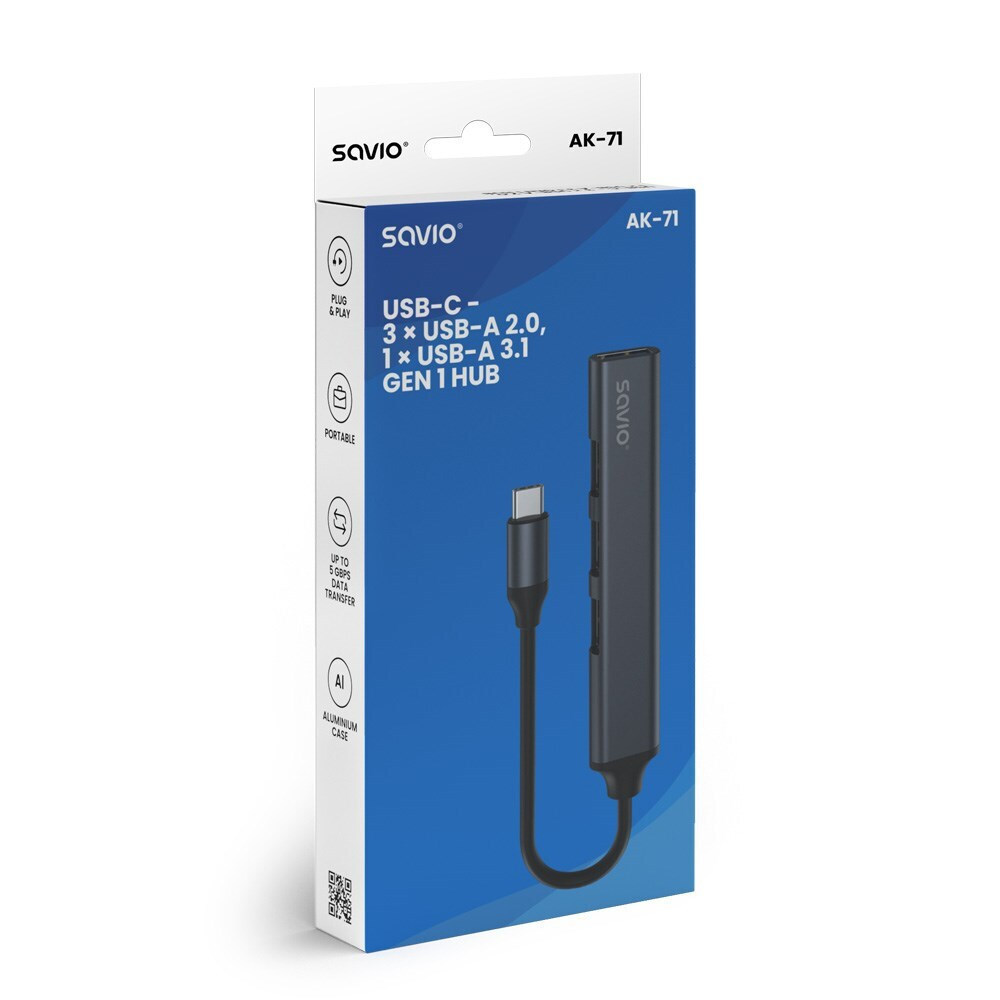 Savio Hub 4 Θυρών με σύνδεση USB-C - Image 8