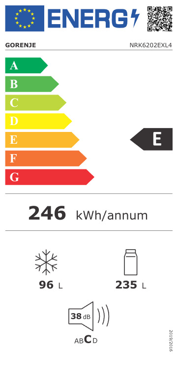 Gorenje Ψυγειοκαταψύκτης 331lt Total NoFrost Υ200xΠ60xΒ59.2εκ. Inox NRK6202EXL4 - Image 3