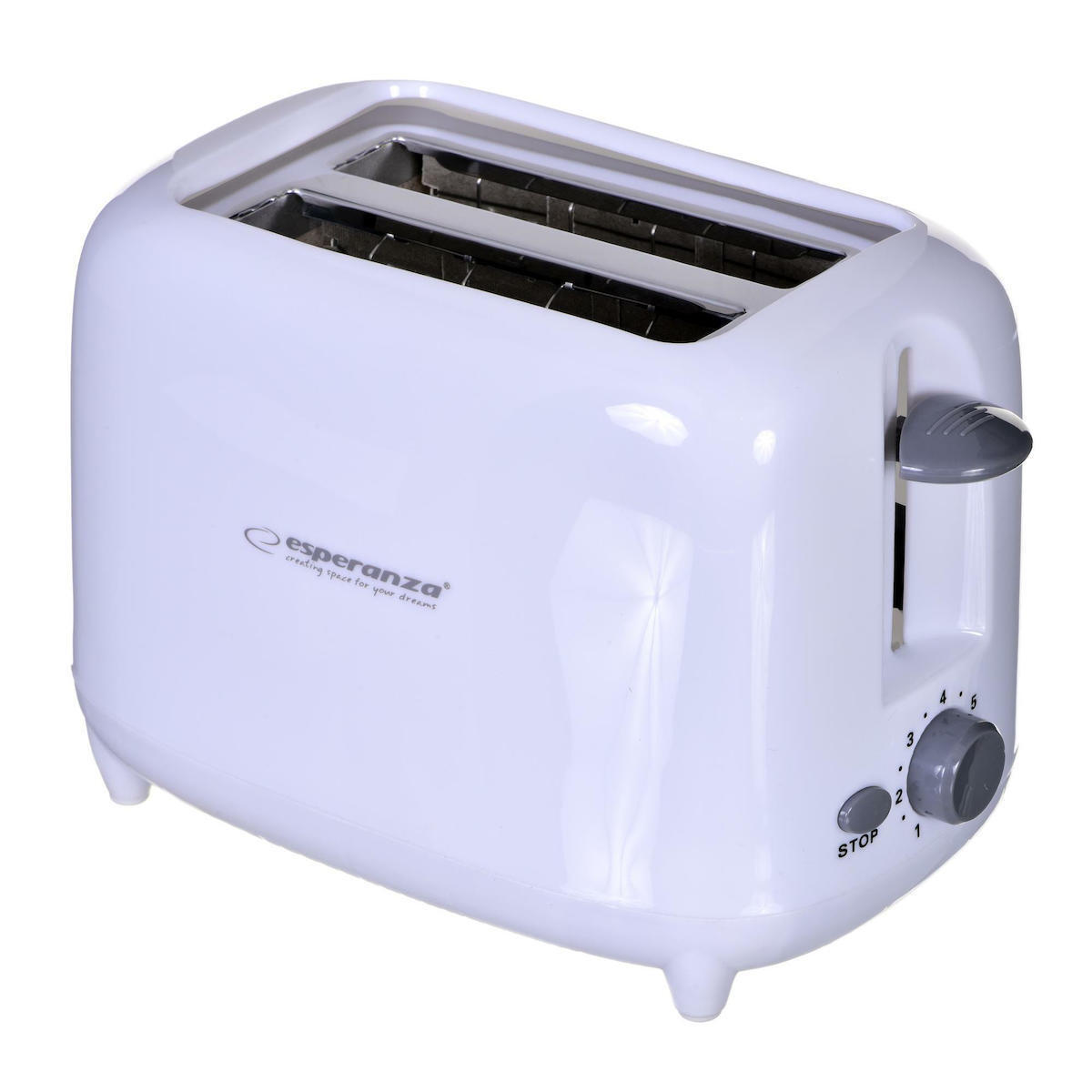 Esperanza Toster Ciabatta Φρυγανιέρα 2 Θέσεων 600W Λευκή - Image 3