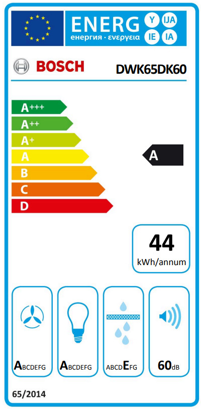 Bosch Απορροφητήρας Καμινάδα 60cm Μαύρος DWK65DK60 - Image 5