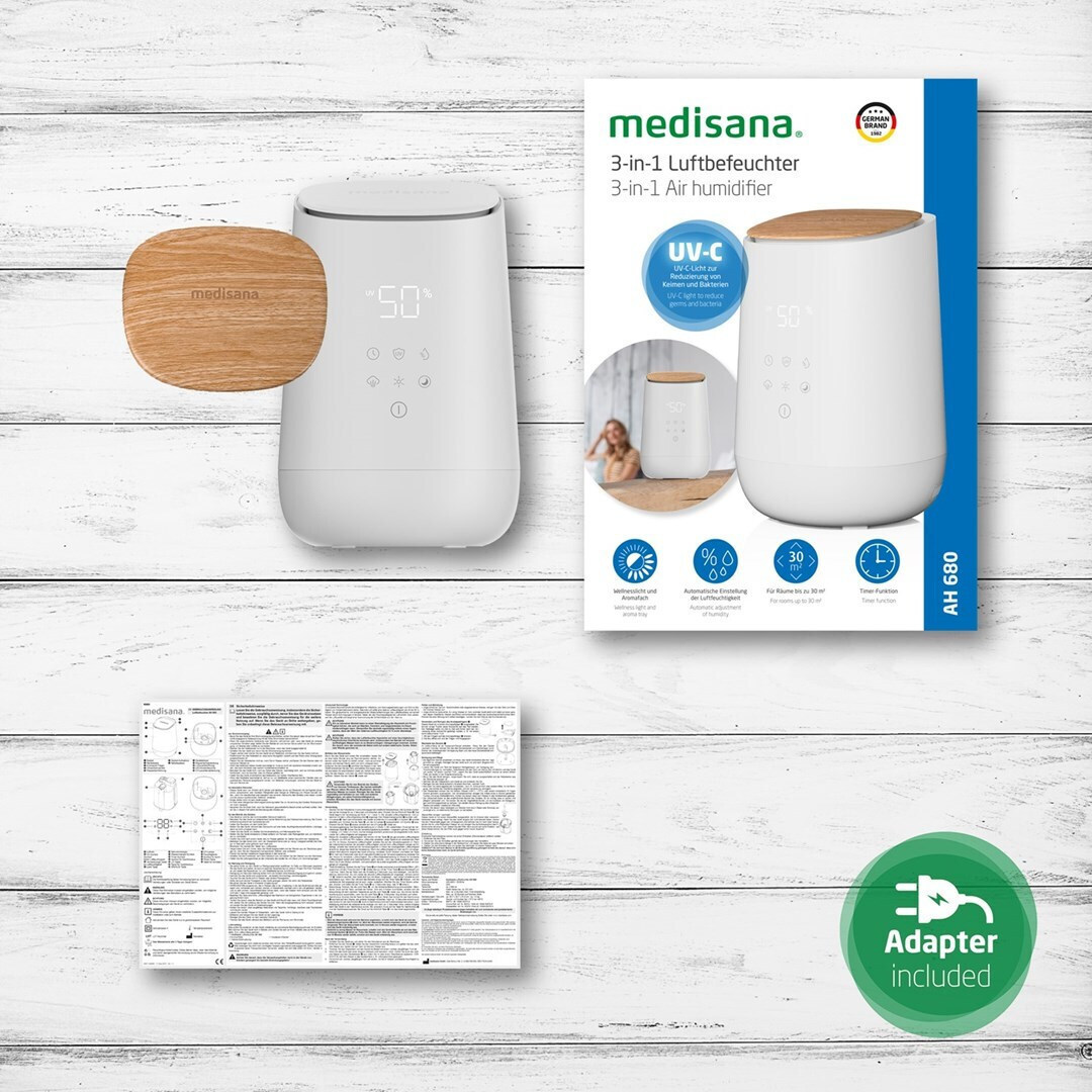 Medisana AH 680 Καθαριστής Αέρα / Υγραντήρας 24W για Χώρους 30m² - Image 6