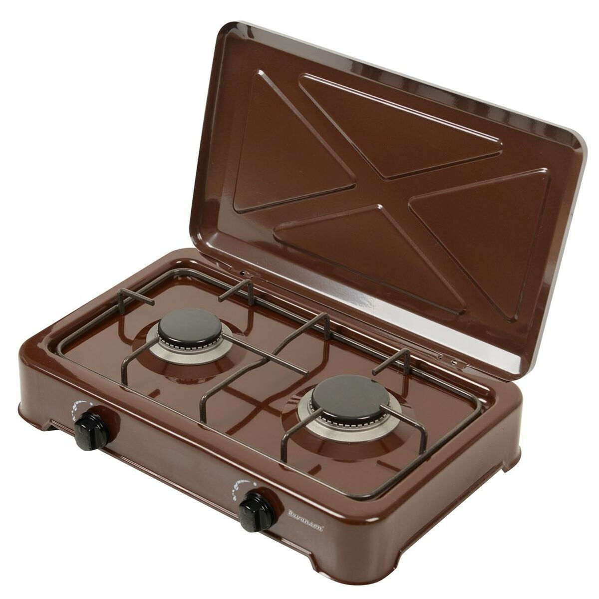 Ravanson Επιτραπέζια Εστία Υγραερίου Διπλή Καφέ