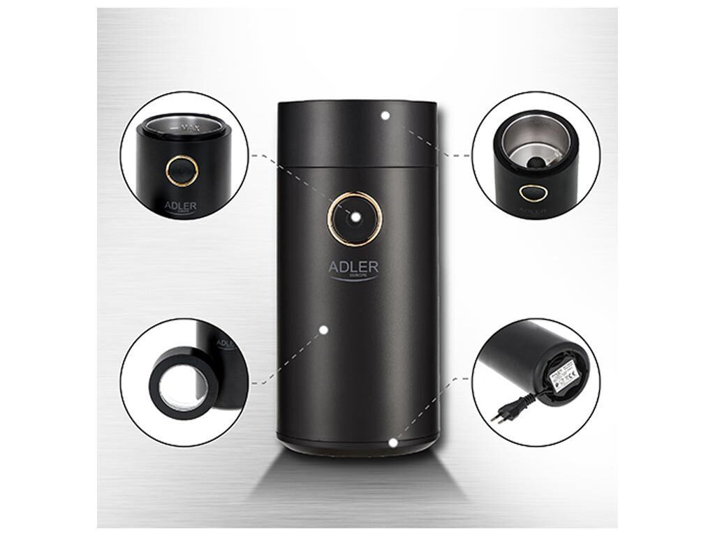 Adler AD 4446B Ηλεκτρικός Μύλος Καφέ 150W με Χωρητικότητα 75gr Μαύρος - Image 8