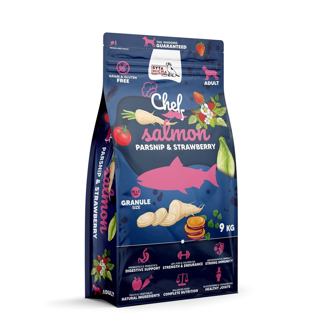 Syta Micha 9kg Ξηρά Τροφή χωρίς Σιτηρά & Γλουτένη για Ενήλικους Σκύλους με Σολομό και Ψάρια