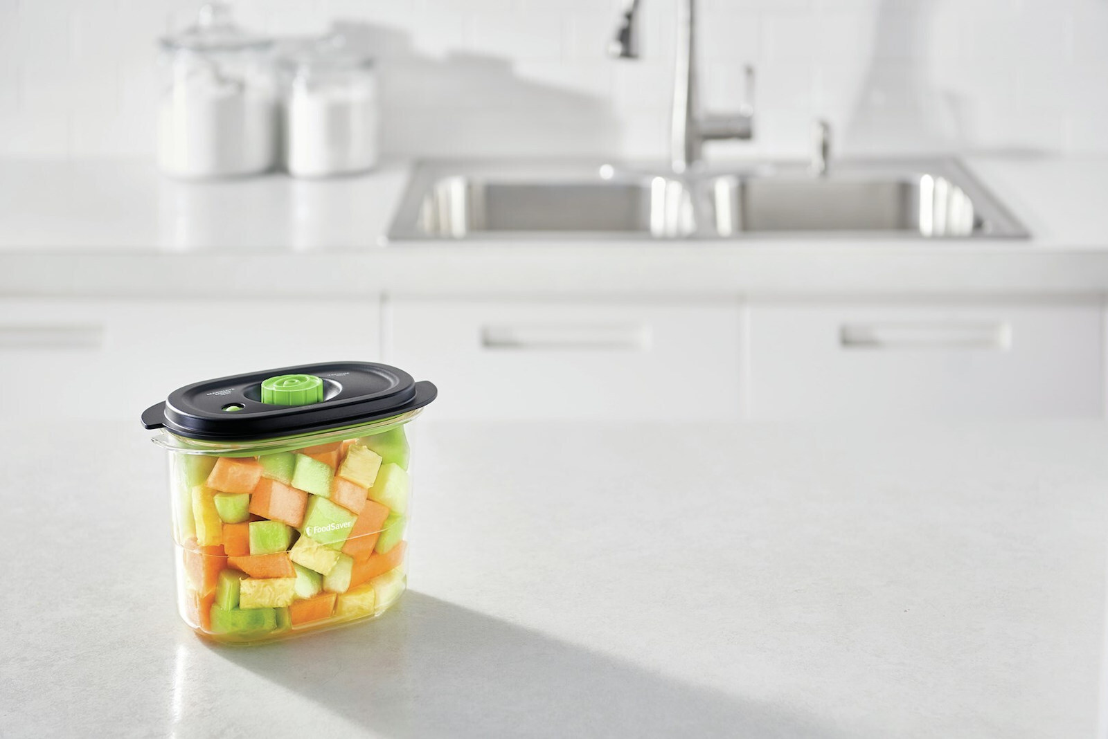 FoodSaver Βάζο Γενικής Χρήσης με Καπάκι Γυάλινο Μαύρο 1800ml