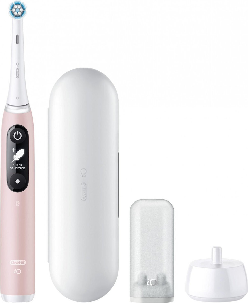 Oral-B iO Series 6 Ηλεκτρική Οδοντόβουρτσα με Αισθητήρα Πίεσης και Θήκη Ταξιδίου Ροζ