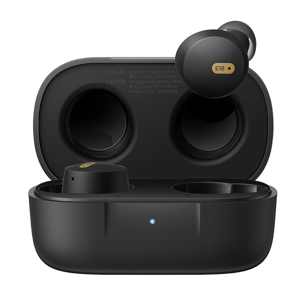 Baseus Bowie E18 In-ear Bluetooth Handsfree Ακουστικά με Αντοχή στον Ιδρώτα και Θήκη Φόρτισης Μαύρα