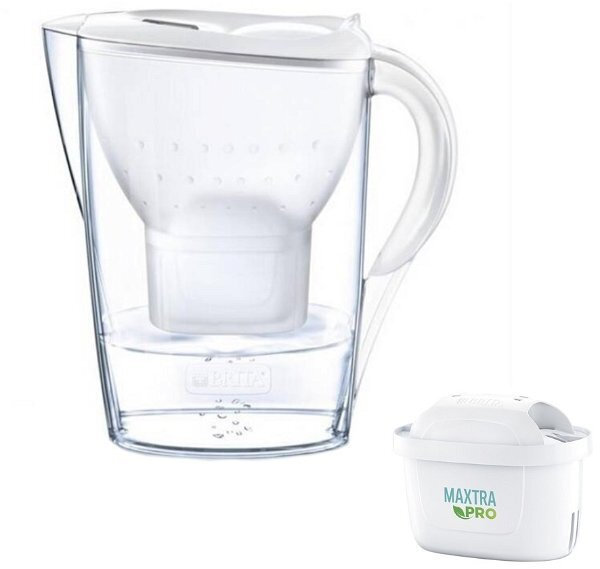 Brita Marella Κανάτα Σερβιρίσματος Πλαστική White με Φίλτρο 2400ml 1052789