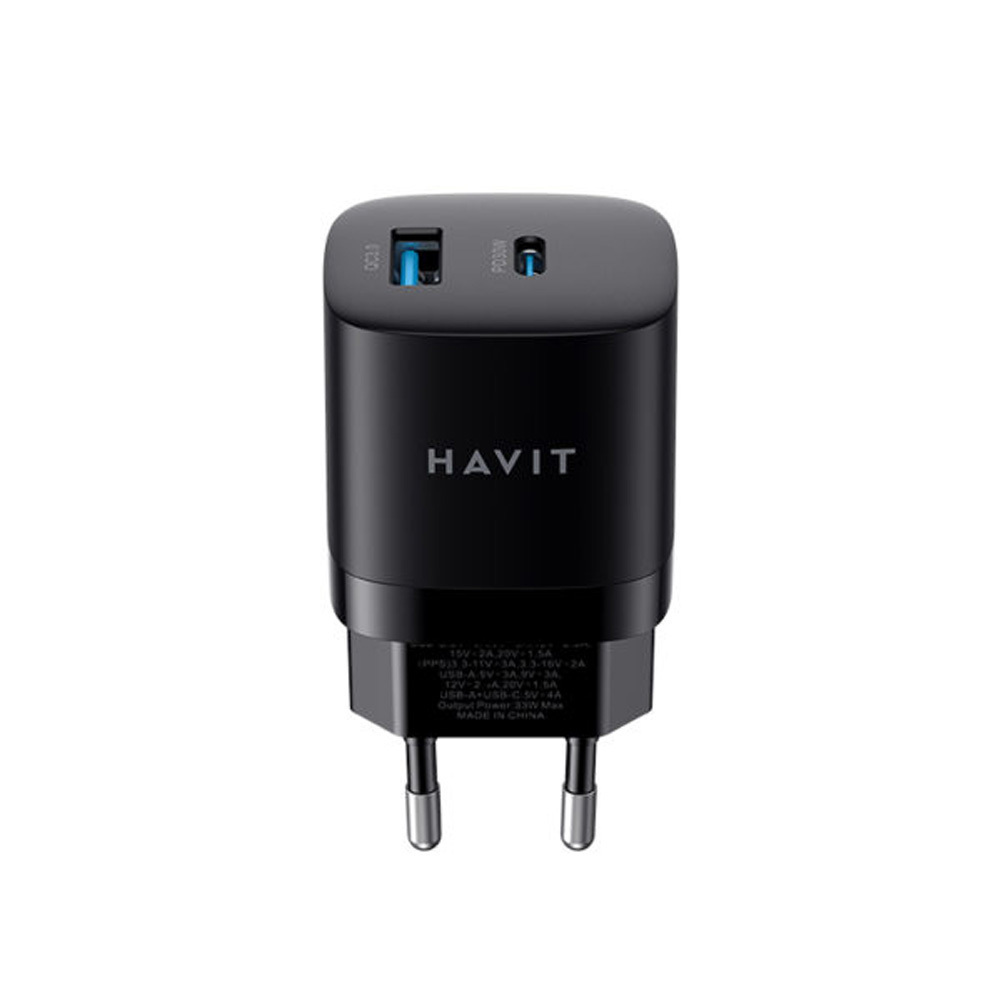 Havit Φορτιστής Χωρίς Καλώδιο με Θύρα USB-A και Θύρα USB-C 30W Power Delivery / Quick Charge 3.0 Μαύρος (UC30) - Image 3