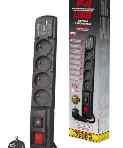 Acar Πολύπριζο Ασφαλείας 4 Θέσεων με 1 USB-A, 1 USB-C και Καλώδιο 3m