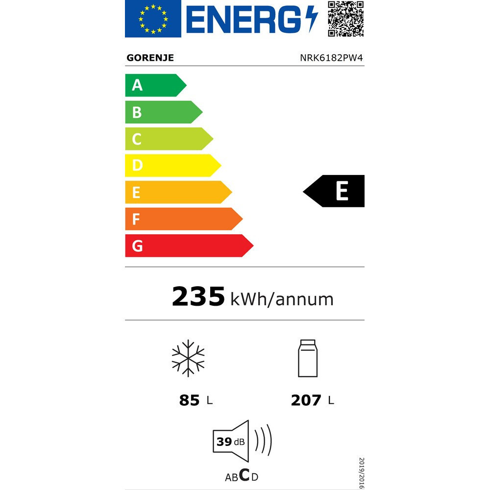 Gorenje Ψυγειοκαταψύκτης 292lt NoFrost Υ178.5xΠ59.5xΒ59εκ. Λευκός NRK6182PW4 - Image 3