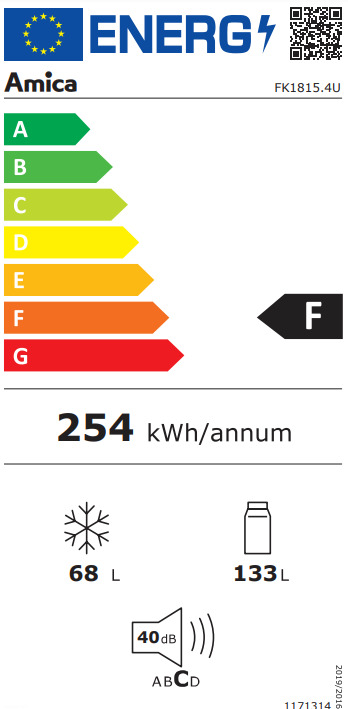 Amica Ψυγειοκαταψύκτης 201lt Inox FK1815.4U - Image 3