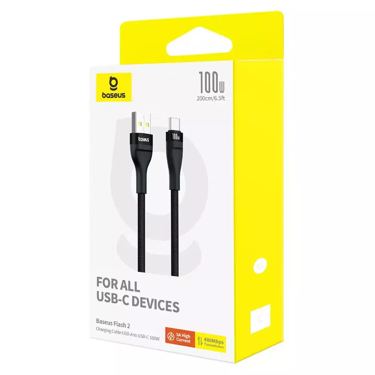 Baseus Flash 2 USB 2.0 USB-C male - USB-A 100W 2m (P10311804111-01) - Image 2