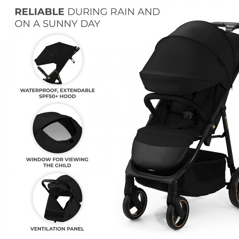 Kinderkraft Trig 3 Sport Καρότσι Μωρού Kατάλληλο για Nεογέννητο Μαύρο - Image 3