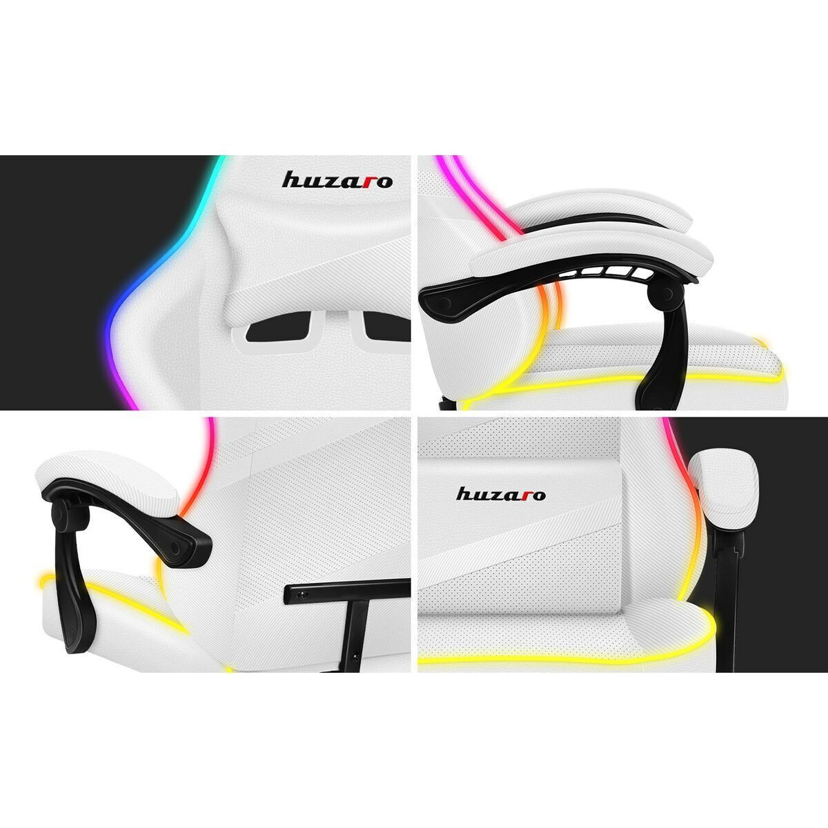 Huzaro Force 4.4 Καρέκλα Gaming Δερματίνης με RGB Φωτισμό Λευκή - Image 7