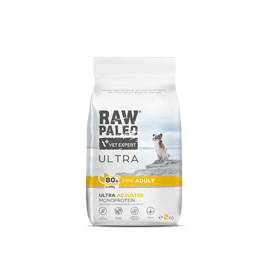 Raw Paleo 2kg Ξηρά Τροφή χωρίς Σιτηρά & Γλουτένη για Ενήλικους Σκύλους Μικρόσωμων Φυλών με Γαλοπούλα