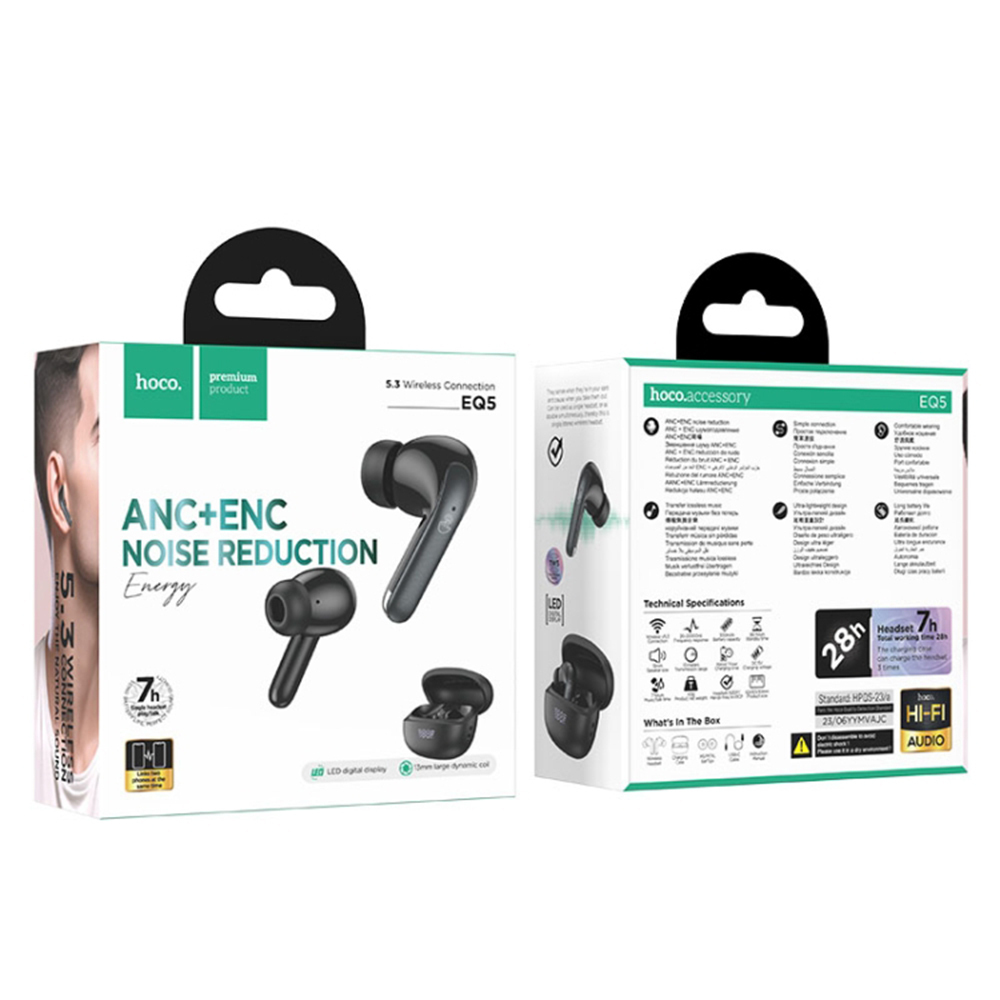 Hoco EQ5 Energy Earbud Μαύρα - Image 9
