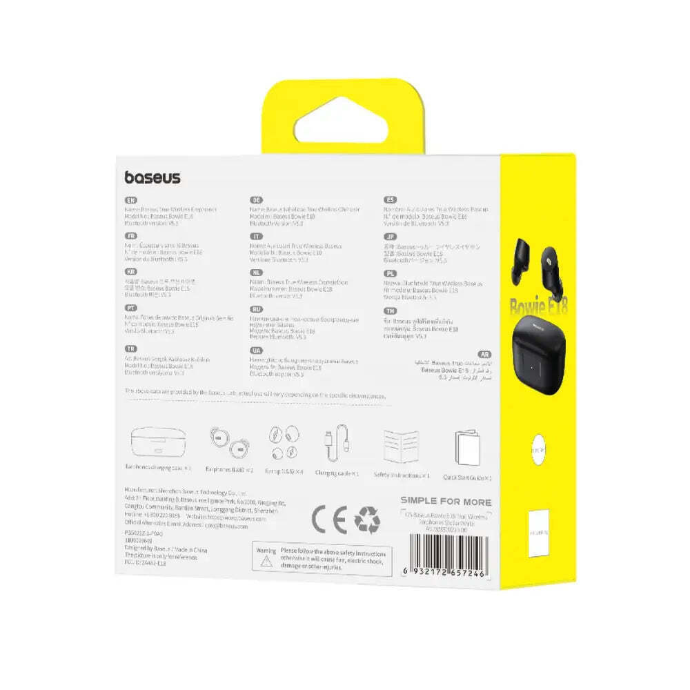 Baseus Bowie E18 In-ear Bluetooth Handsfree Ακουστικά με Αντοχή στον Ιδρώτα και Θήκη Φόρτισης Μαύρα - Image 8