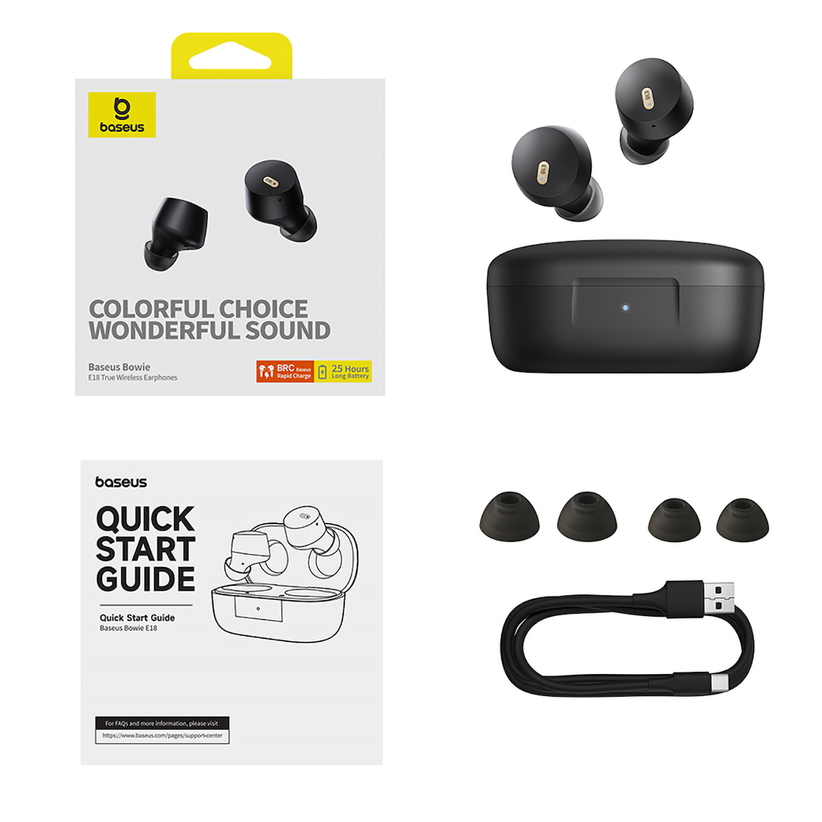Baseus Bowie E18 In-ear Bluetooth Handsfree Ακουστικά με Αντοχή στον Ιδρώτα και Θήκη Φόρτισης Μαύρα - Image 4