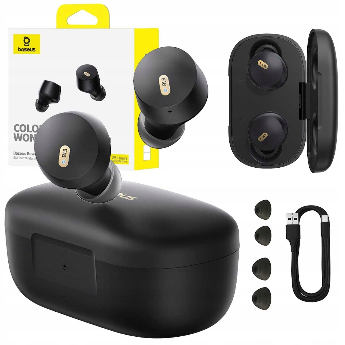 Baseus Bowie E18 In-ear Bluetooth Handsfree Ακουστικά με Αντοχή στον Ιδρώτα και Θήκη Φόρτισης Μαύρα - Image 9