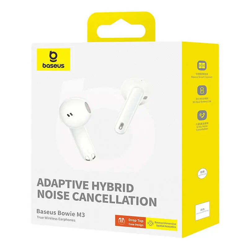 Baseus Bowie M3 Earbud Bluetooth Handsfree Ακουστικά με Θήκη Φόρτισης Λευκά - Image 6