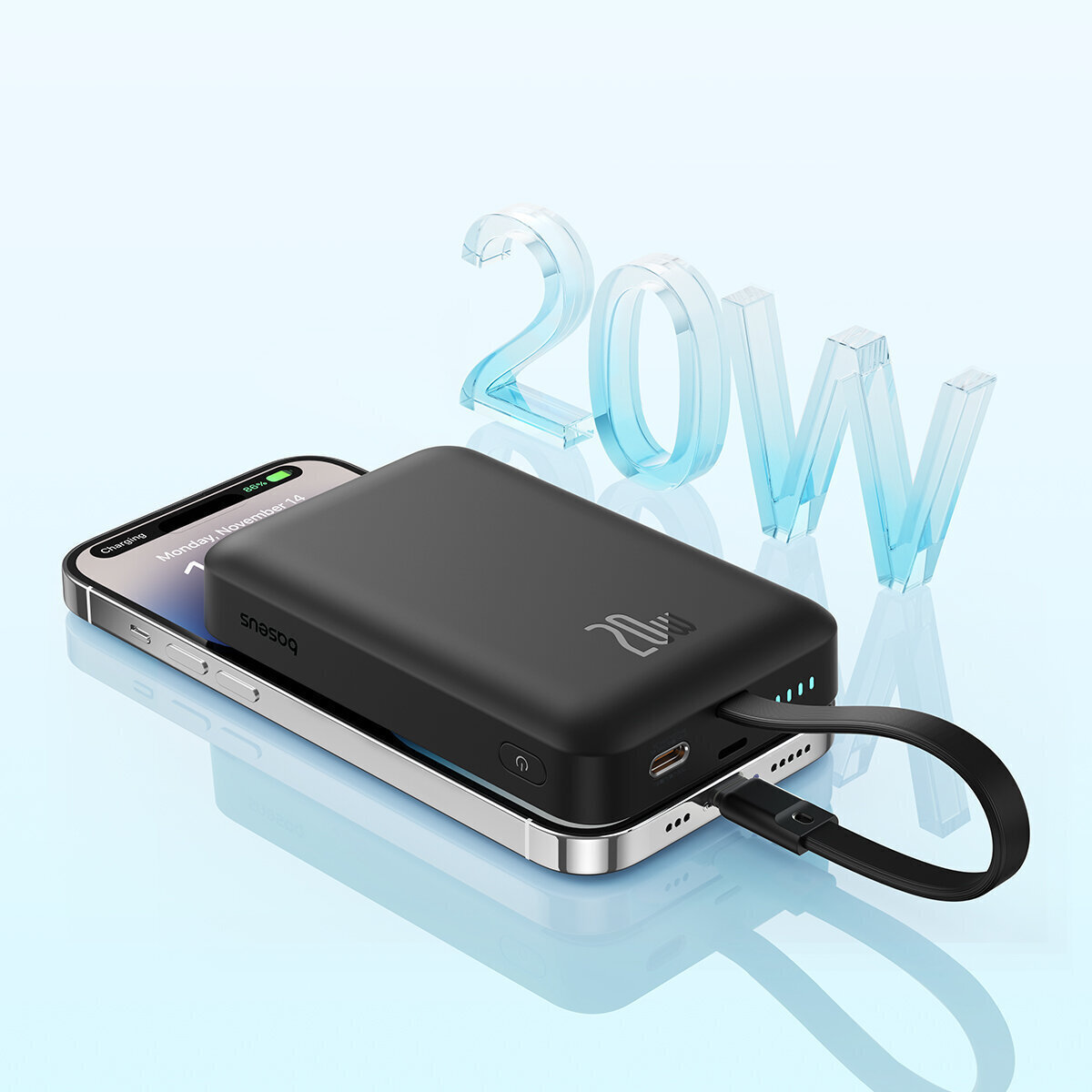 Baseus Mini MagSafe Power Bank 10000mAh 20W Power Delivery Μαύρο - Image 10