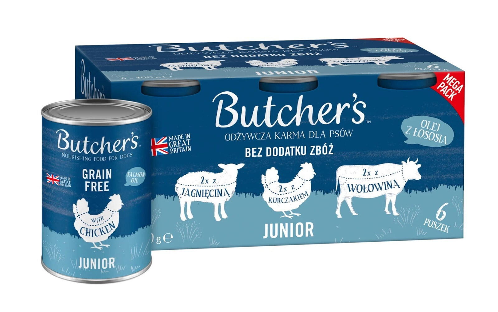 Butcher's Pet Care Original Υγρή Τροφή για Κουτάβια σε Κονσέρβα με Κοτόπουλο χωρίς Σιτηρά & Γλουτένη 6x400gr