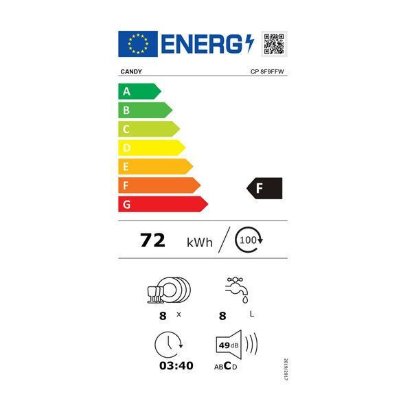 Candy Πάγκου για 8 Σερβίτσια Π55xY59.5εκ. CP 8F9FFW - Image 2
